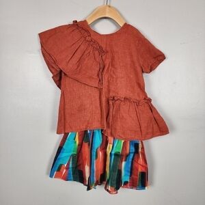 Wolf & Rita multi colored outfit set, size 4